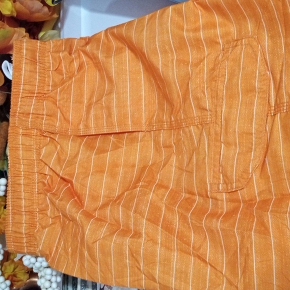 KANU BOYS LINE UP RASH GUARD SWIM TRUNKS ORANGE WHITE STRIPES  SIZE XL 18-20 NWT - Picture 7 of 8